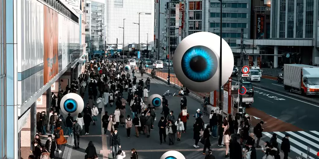 AI street surveillance in Crowded Place
