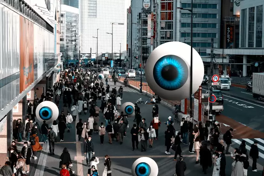 AI street surveillance in Crowded Place