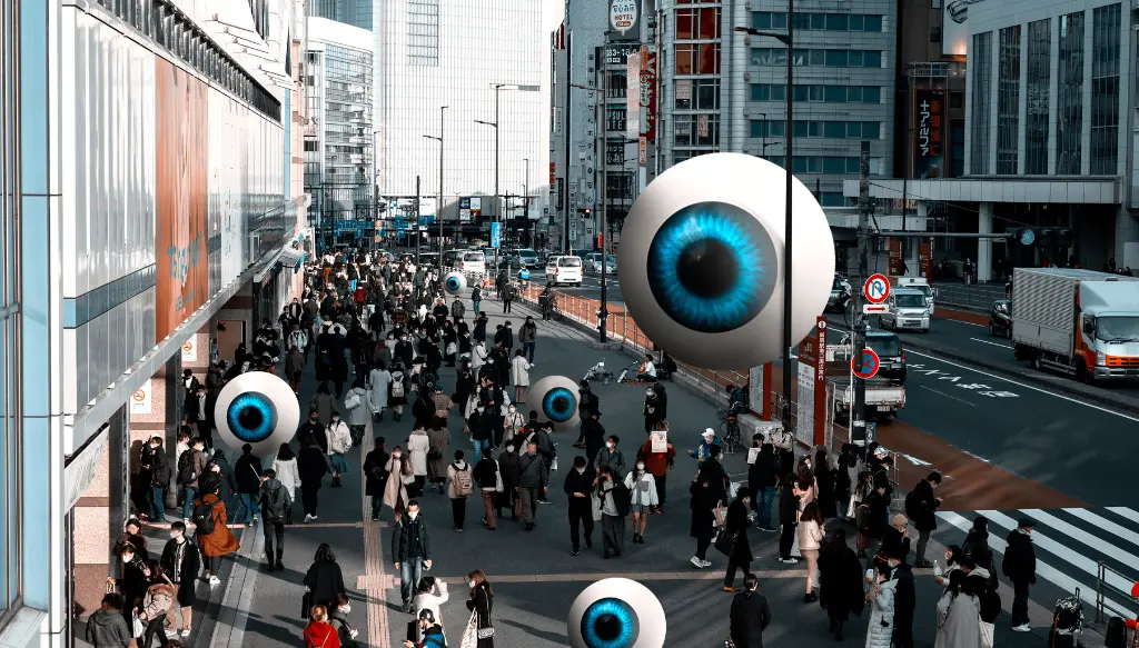 AI street surveillance in Crowded Place
